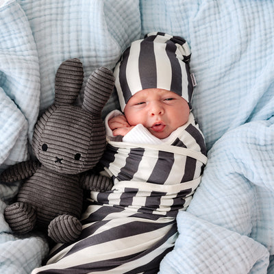 Baby Swaddle - Slate Stripe