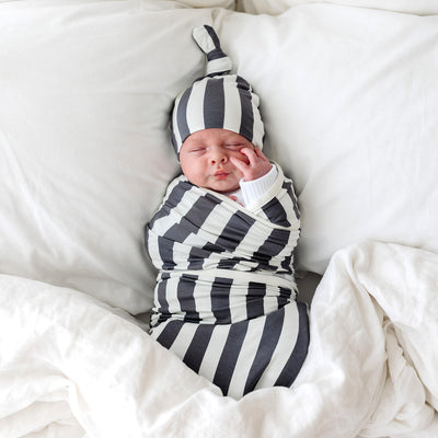 Baby Swaddle - Slate Stripe