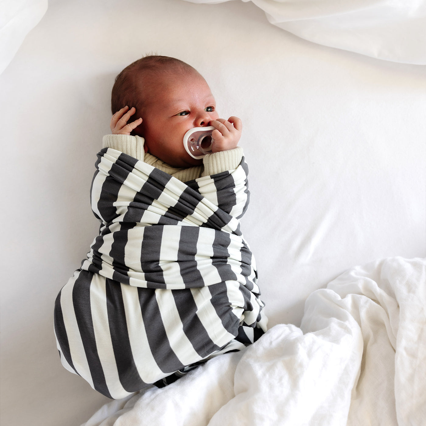 Baby Swaddle - Slate Stripe