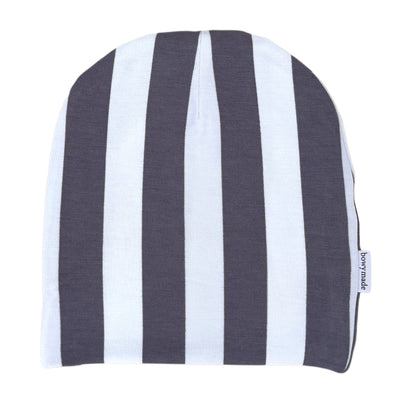 Bowy Slouch Beanie - Slate Stripe