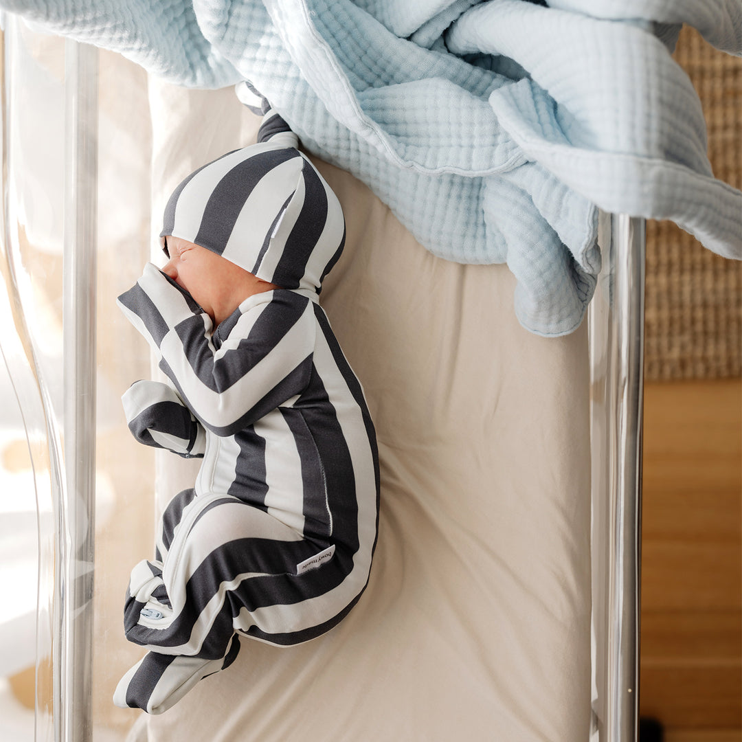 SoftLuv Onesie - Slate Stripe – Bowy Made