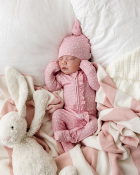 Top Knot Beanie - Dotty