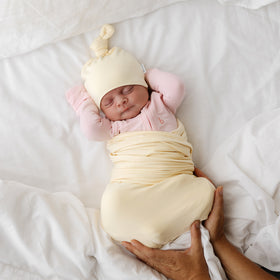 Top Knot Beanie - Lemon