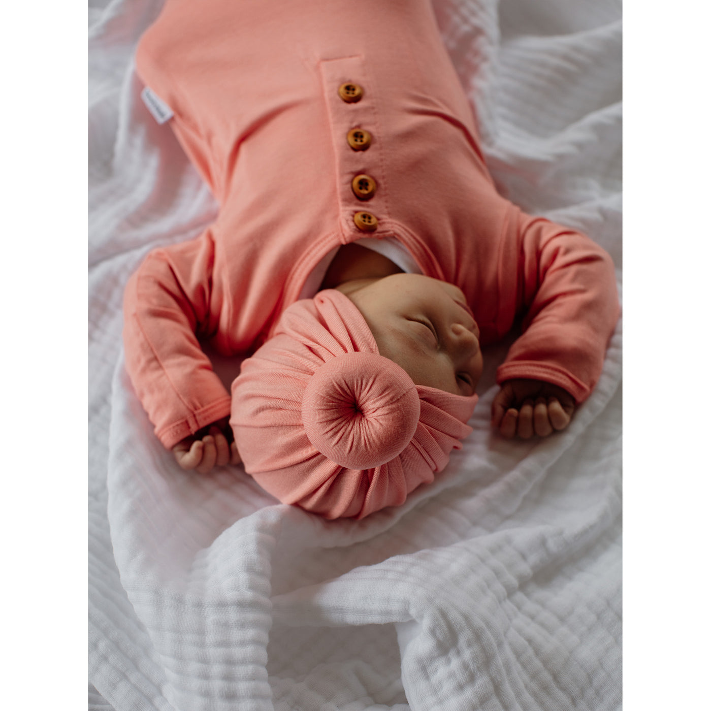 Baby Knotted Gown - Peach