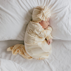 Bowy Baby Turban - Lemon
