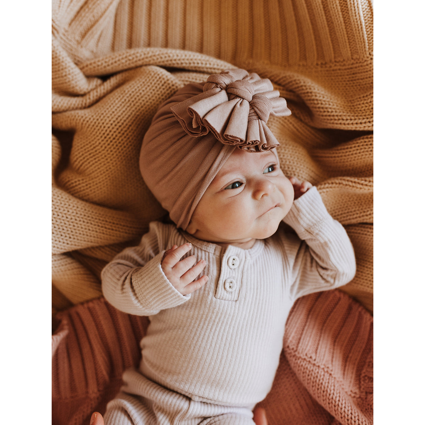 Bowy Baby Turban - Rose