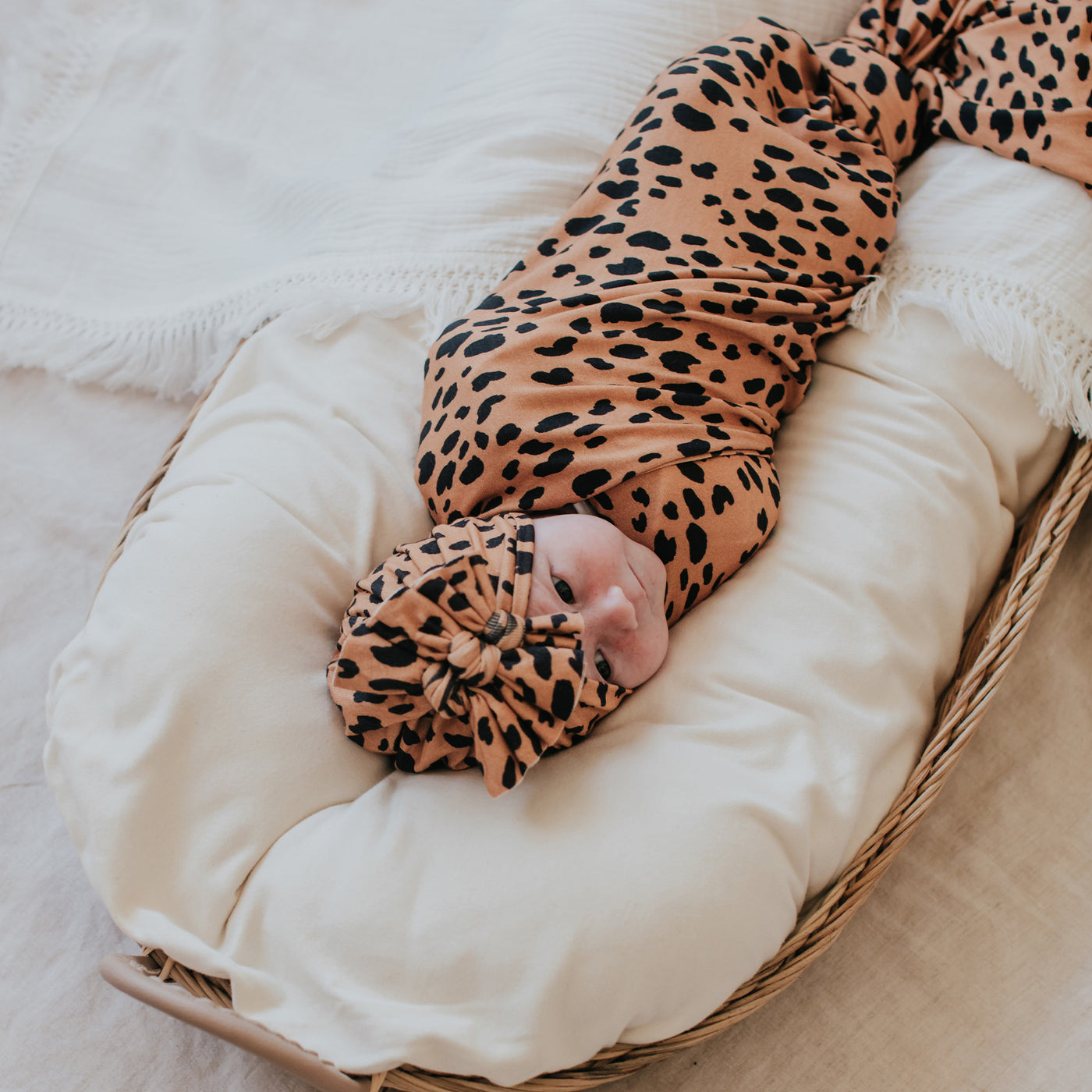 Bowy Baby Turban Cheetah Print