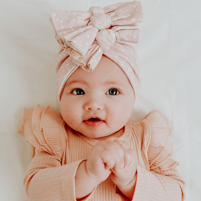 Bowy Baby Turban - Dotty