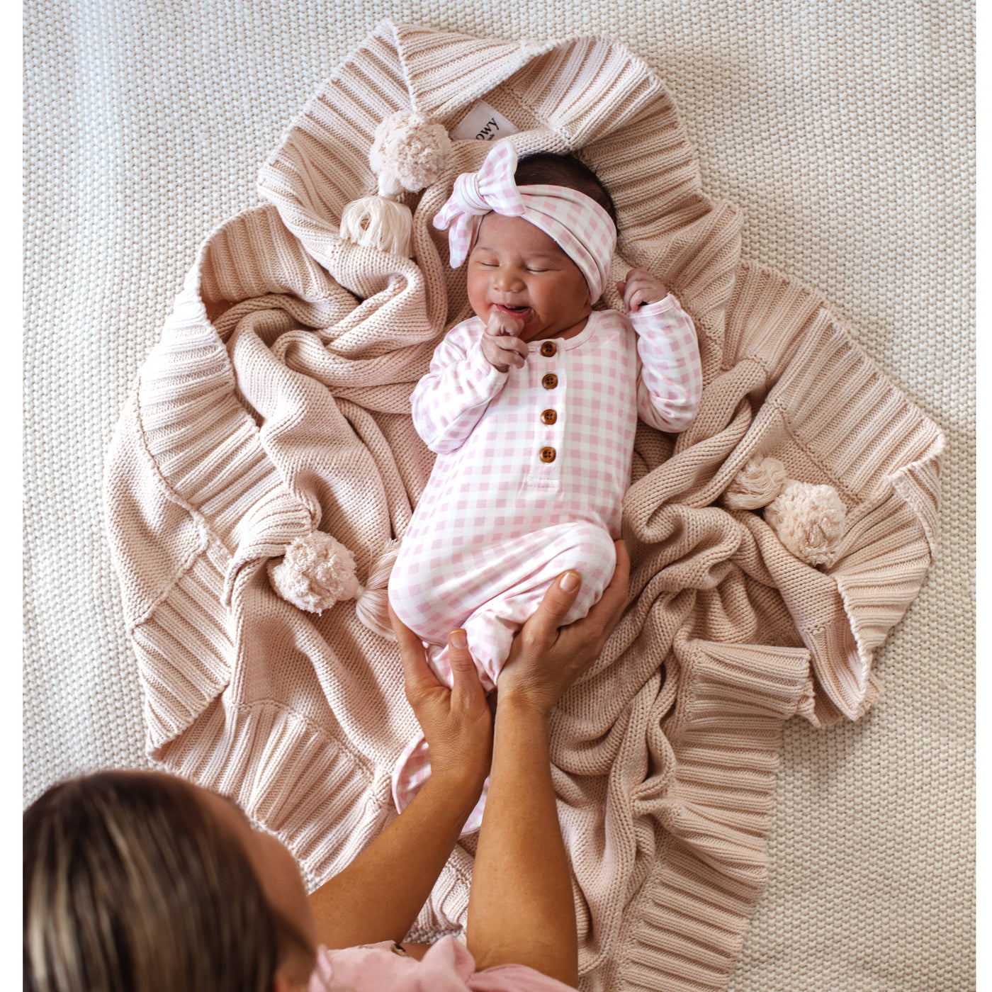 Baby Knotted Gown - Gingham