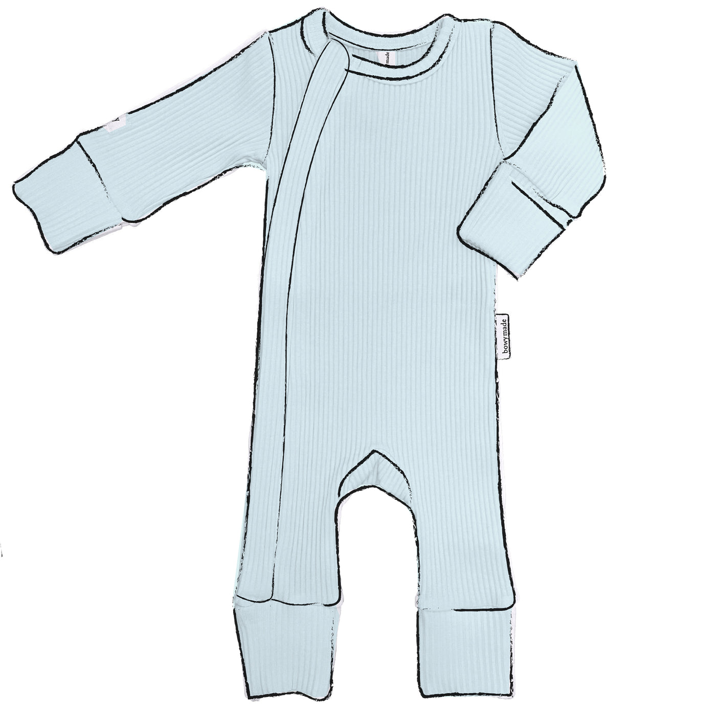 Ribbed Cotton Onesie 9 Pack - Light Blue